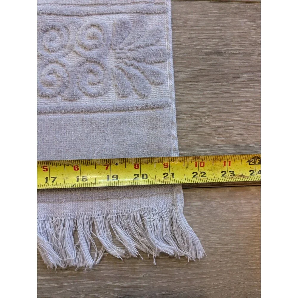 Vintage Cannon Monticello 3 pc Set Bath Hand Towel‎ MCM Sculpted
